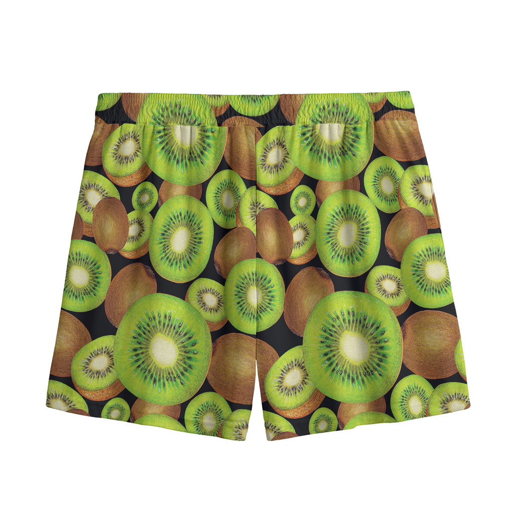 Watercolor Kiwi Pattern Print Mesh Shorts