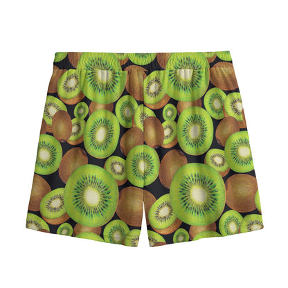 Watercolor Kiwi Pattern Print Mesh Shorts