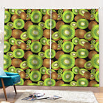 Watercolor Kiwi Pattern Print Pencil Pleat Curtains