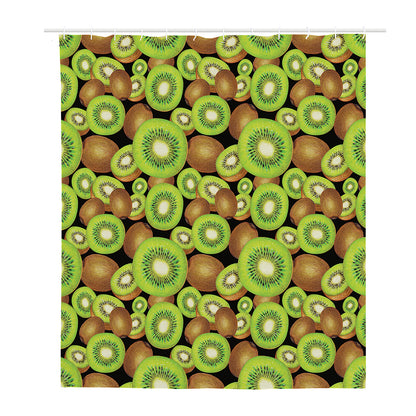 Watercolor Kiwi Pattern Print Polyester Shower Curtain