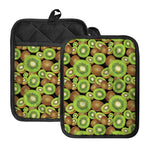 Watercolor Kiwi Pattern Print Pot Holders With Pocket