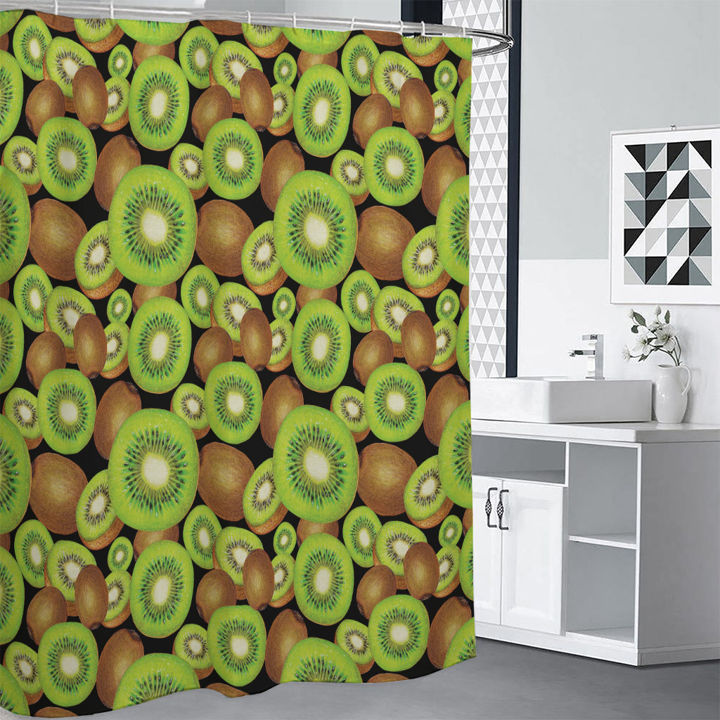 Watercolor Kiwi Pattern Print Premium Shower Curtain