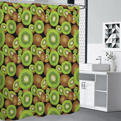 Watercolor Kiwi Pattern Print Premium Shower Curtain