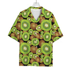 Watercolor Kiwi Pattern Print Rayon Hawaiian Shirt