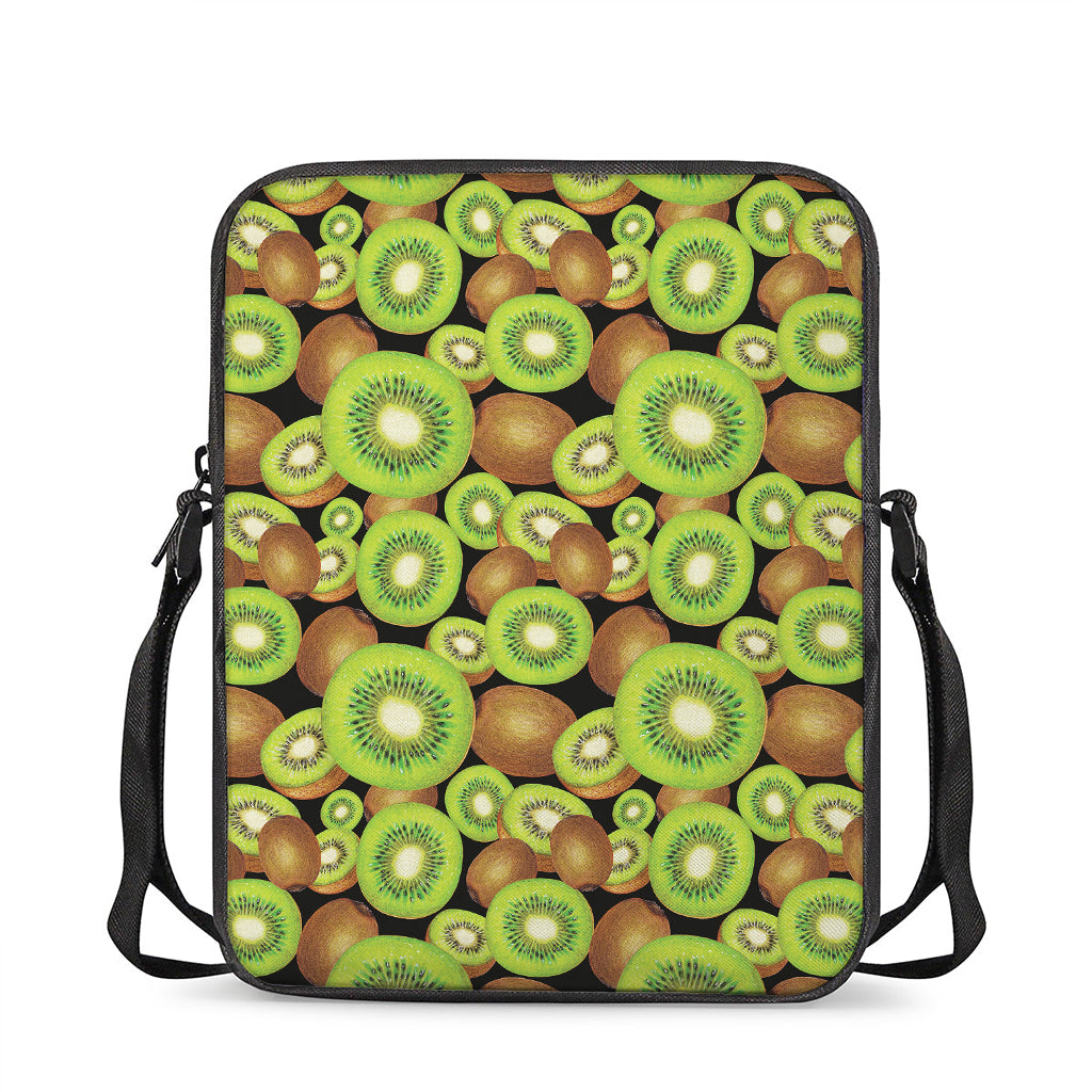 Watercolor Kiwi Pattern Print Rectangular Crossbody Bag