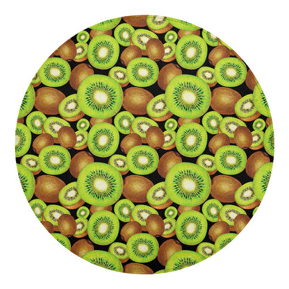 Watercolor Kiwi Pattern Print Round Blanket