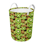 Watercolor Kiwi Pattern Print Round Laundry Basket