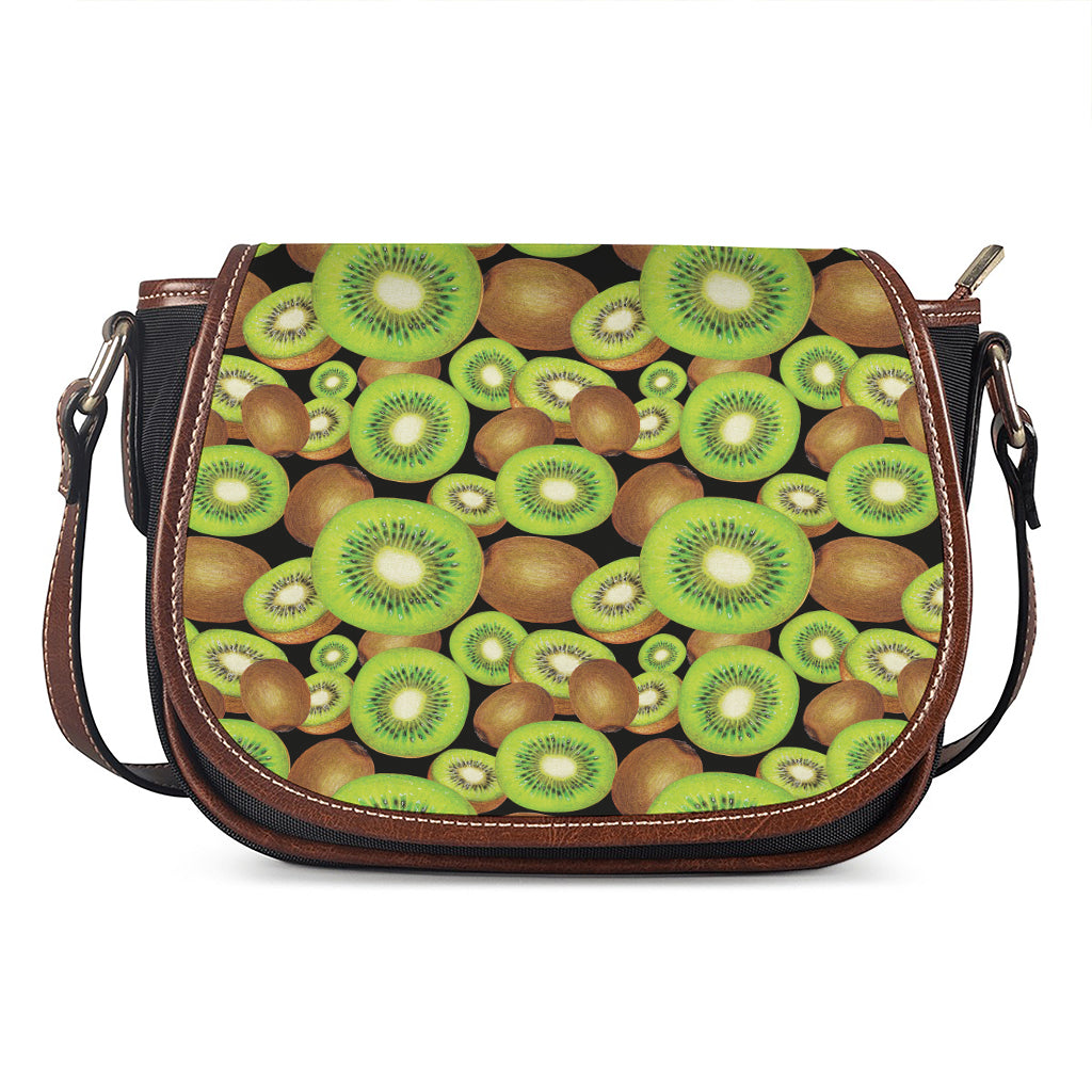 Watercolor Kiwi Pattern Print Saddle Bag