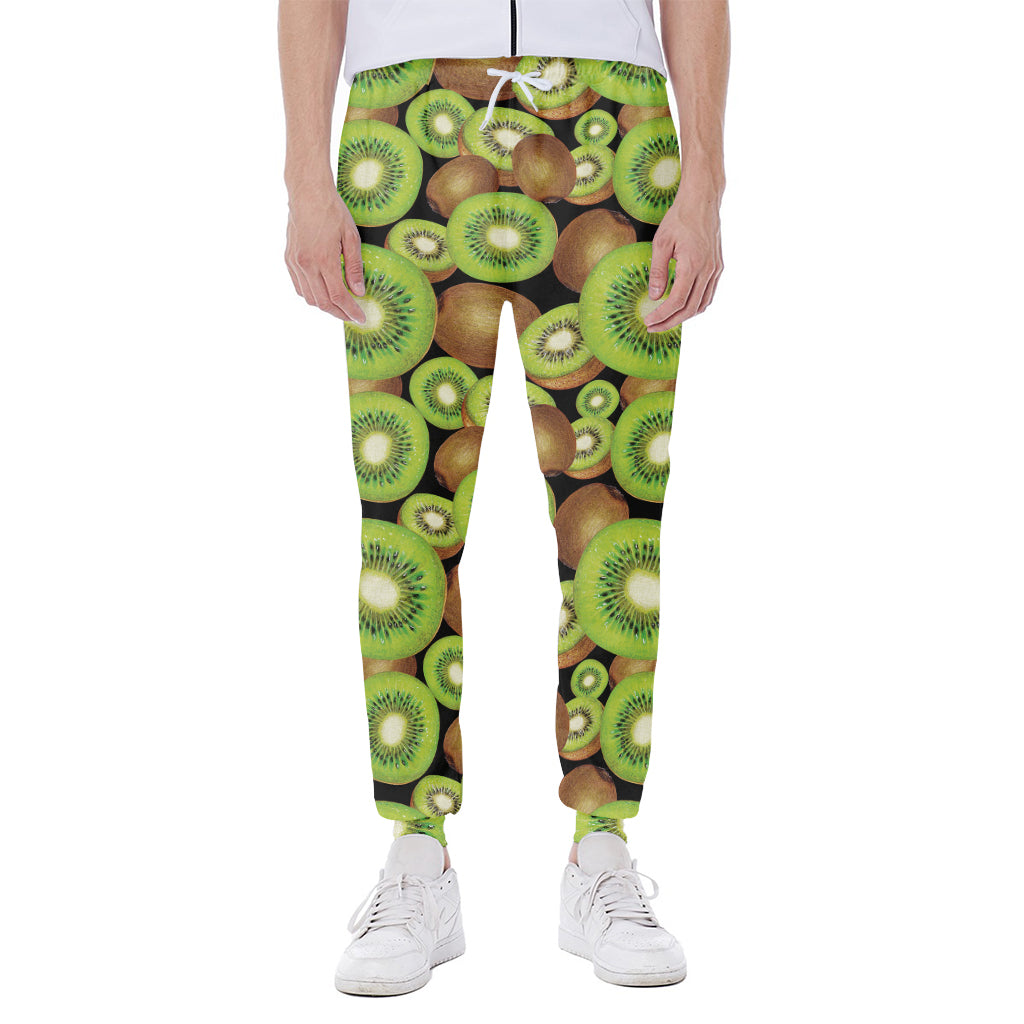 Watercolor Kiwi Pattern Print Scuba Joggers