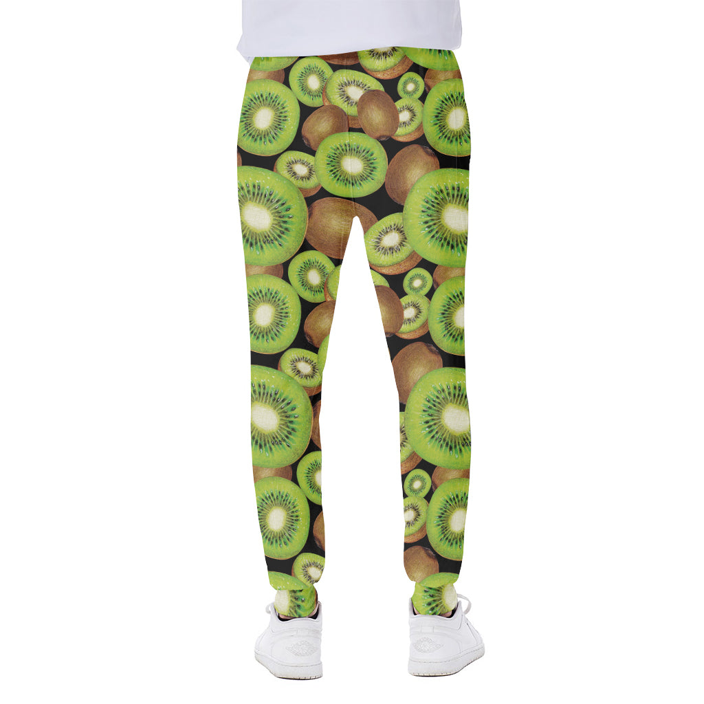 Watercolor Kiwi Pattern Print Scuba Joggers