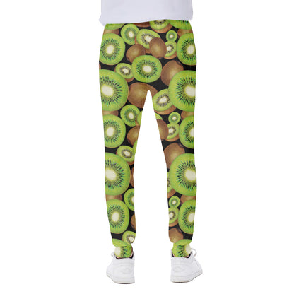 Watercolor Kiwi Pattern Print Scuba Joggers