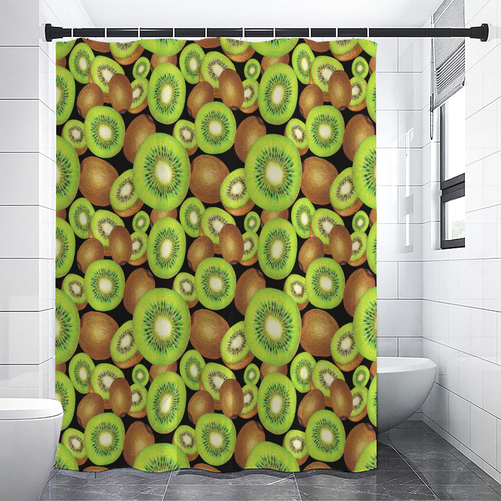 Watercolor Kiwi Pattern Print Shower Curtain
