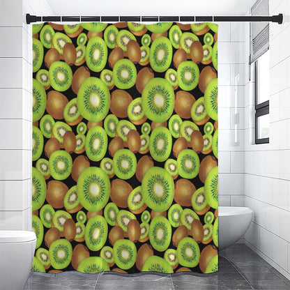 Watercolor Kiwi Pattern Print Shower Curtain