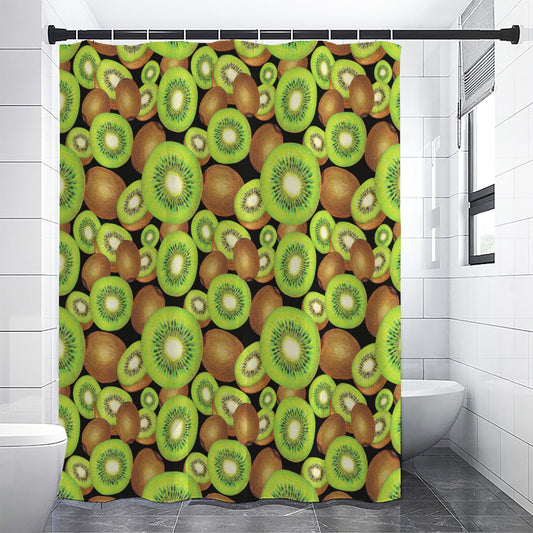 Watercolor Kiwi Pattern Print Shower Curtain