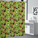Watercolor Kiwi Pattern Print Shower Curtain