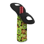 Watercolor Kiwi Pattern Print Single Neoprene Wine Tote