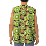 Watercolor Kiwi Pattern Print Sleeveless Baseball Jersey