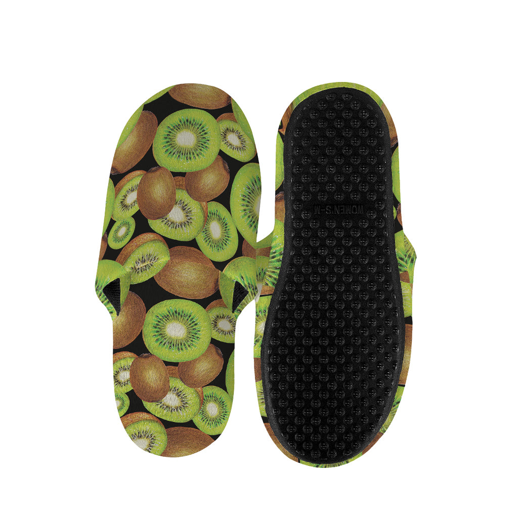 Watercolor Kiwi Pattern Print Slippers