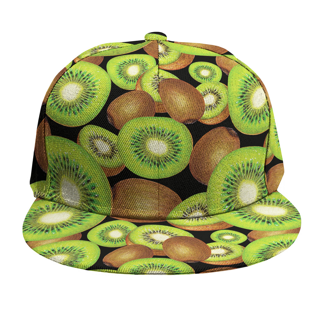Watercolor Kiwi Pattern Print Snapback Cap