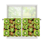 Watercolor Kiwi Pattern Print Tier Curtains