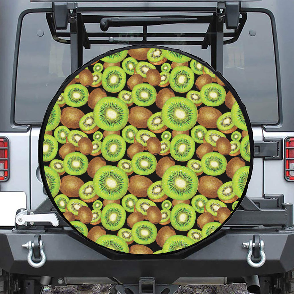 Watercolor Kiwi Pattern Print Tire Cover