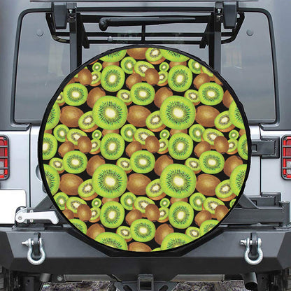 Watercolor Kiwi Pattern Print Tire Cover