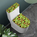 Watercolor Kiwi Pattern Print Toilet Lid And Tank Cover Set