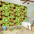 Watercolor Kiwi Pattern Print Wall Sticker
