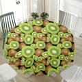 Watercolor Kiwi Pattern Print Waterproof Round Tablecloth