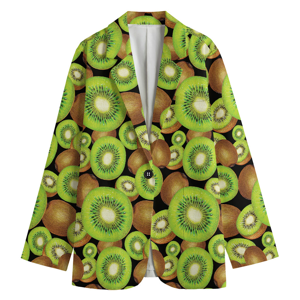 Watercolor Kiwi Pattern Print Women's Blazer