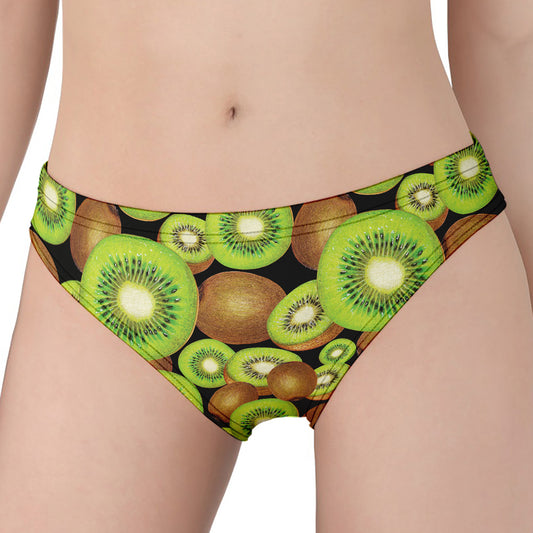 Watercolor Kiwi Pattern Print Women's Panties