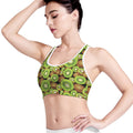Watercolor Kiwi Pattern Print Women's Sports Bra