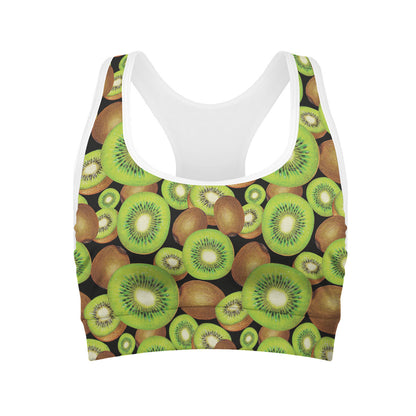 Watercolor Kiwi Pattern Print Women's Sports Bra