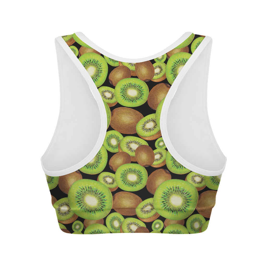 Watercolor Kiwi Pattern Print Women's Sports Bra