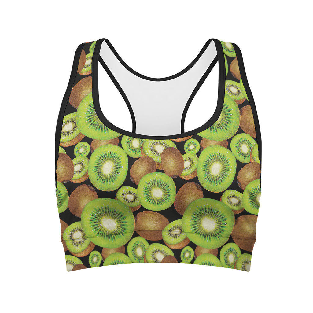 Watercolor Kiwi Pattern Print Women's Sports Bra
