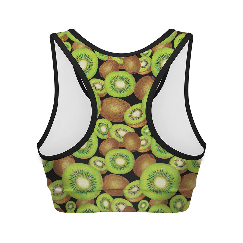 Watercolor Kiwi Pattern Print Women's Sports Bra