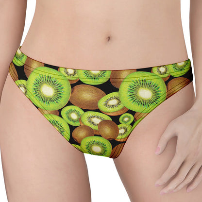 Watercolor Kiwi Pattern Print Women's Thong