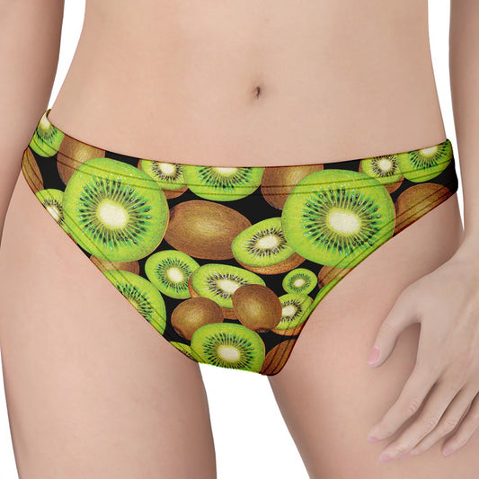 Watercolor Kiwi Pattern Print Women's Thong