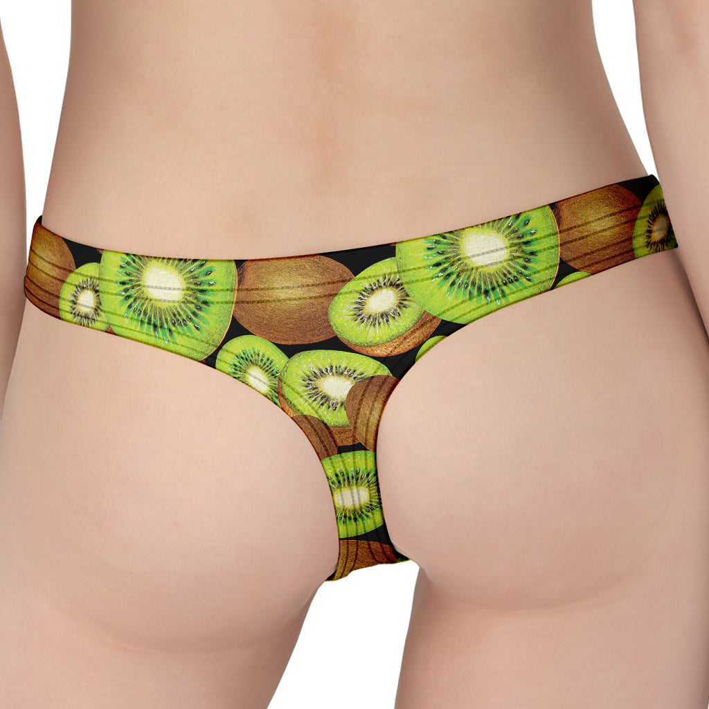 Watercolor Kiwi Pattern Print Women's Thong