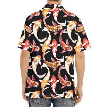 Watercolor Koi Carp Fish Pattern Print Aloha Shirt