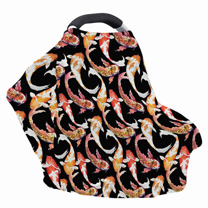 Watercolor Koi Carp Fish Pattern Print Baby Seat Cover