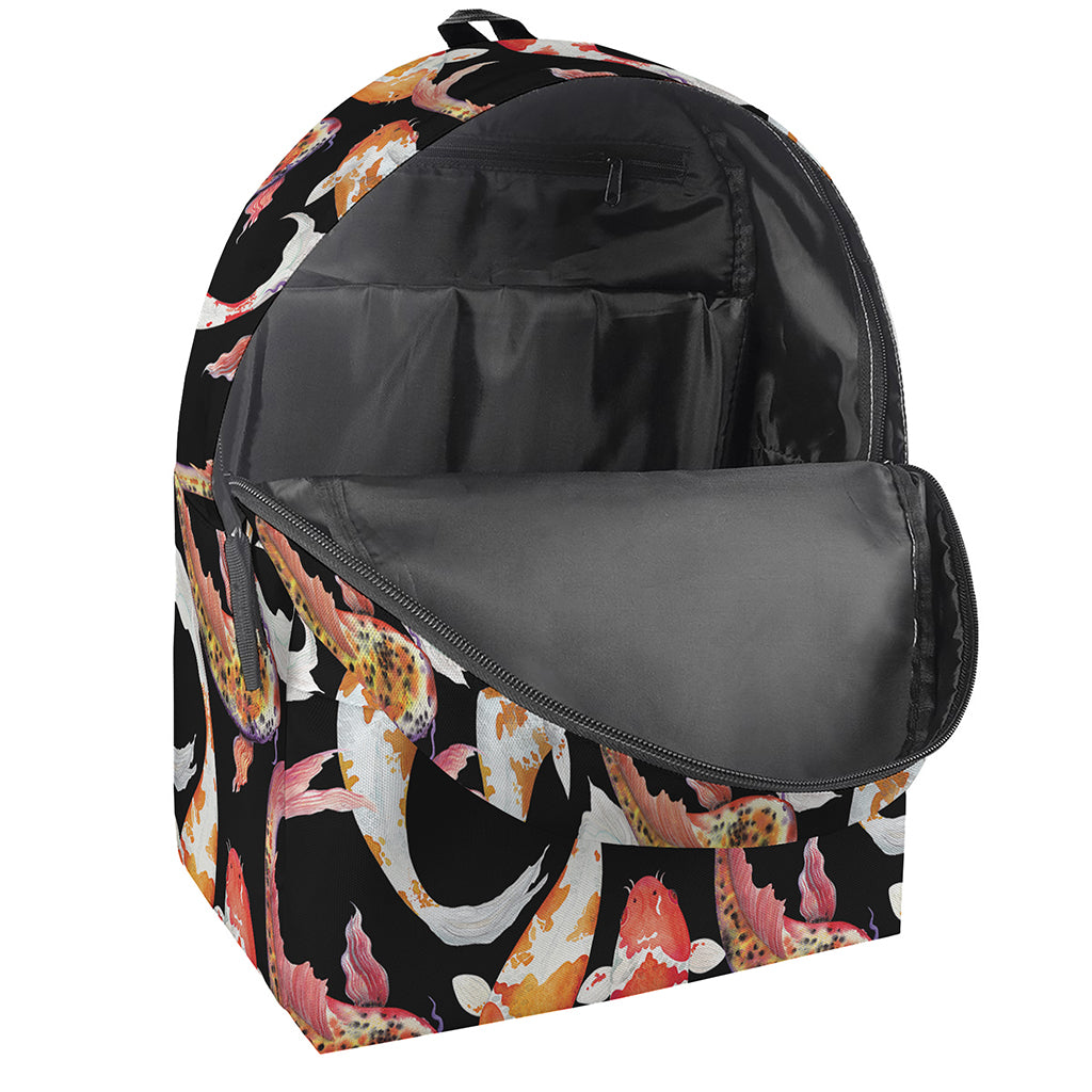 Watercolor Koi Carp Fish Pattern Print Backpack