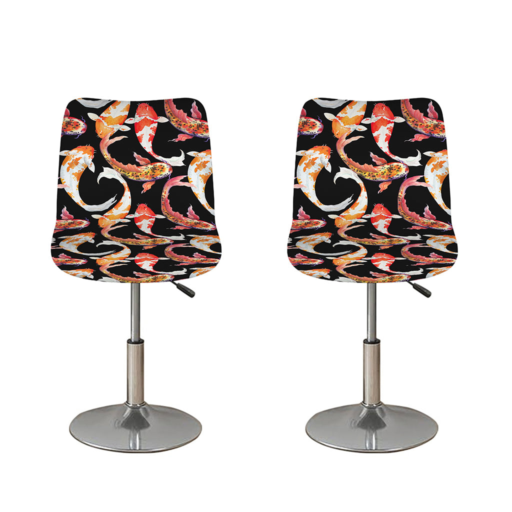 Watercolor Koi Carp Fish Pattern Print Bar Stool Covers