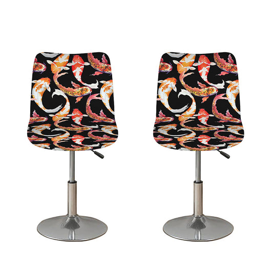 Watercolor Koi Carp Fish Pattern Print Bar Stool Covers