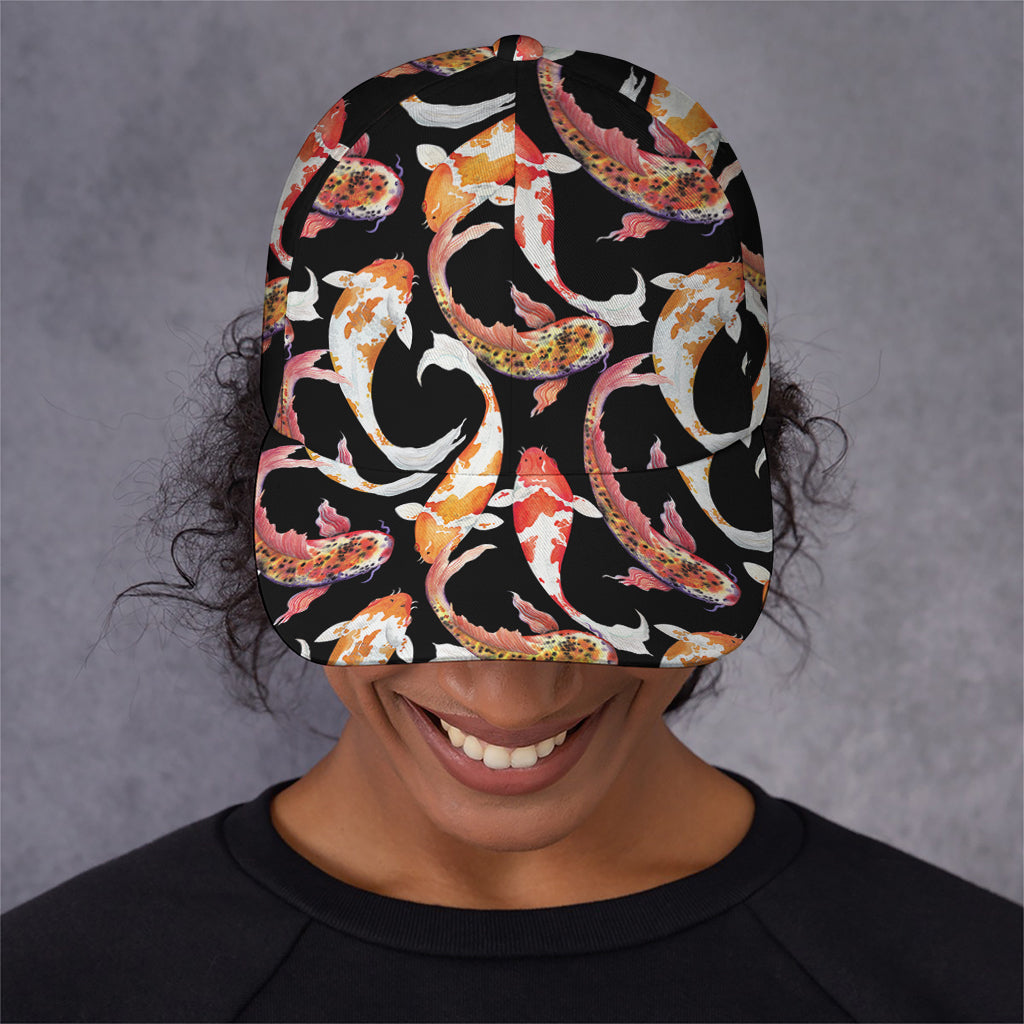 Watercolor Koi Carp Fish Pattern Print Baseball Cap