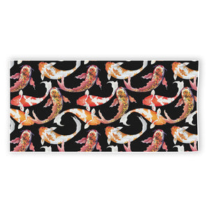 Watercolor Koi Carp Fish Pattern Print Beach Towel