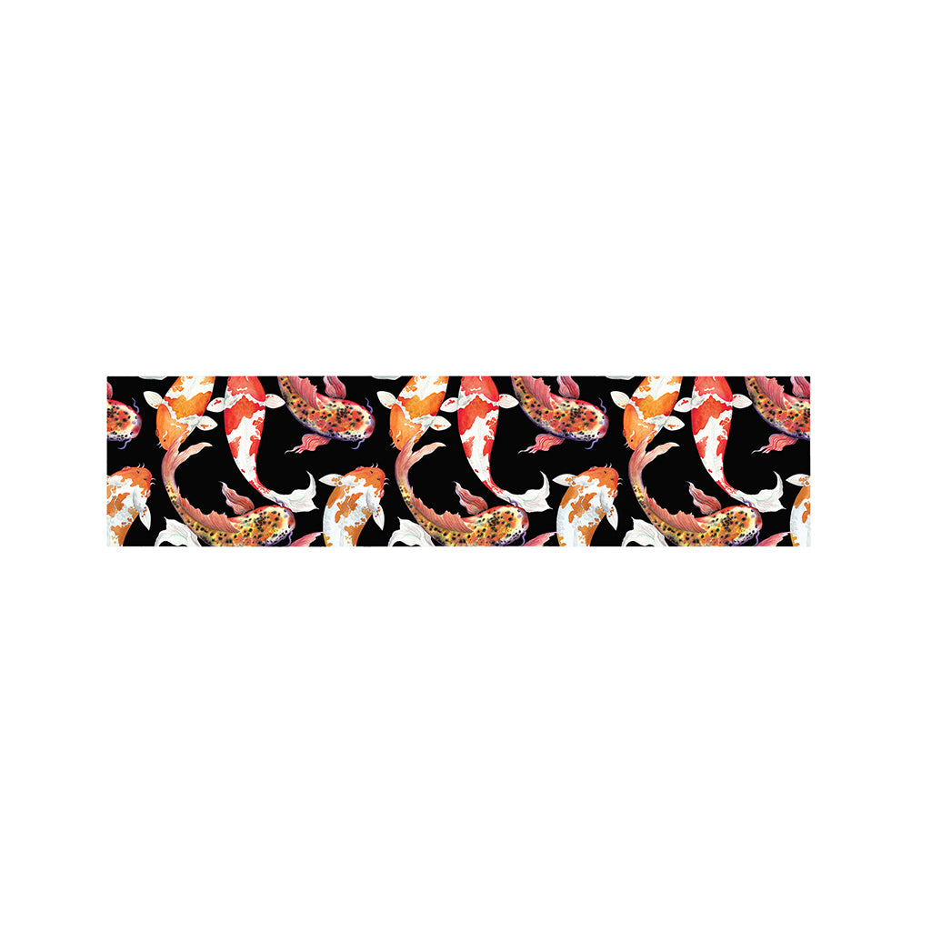 Watercolor Koi Carp Fish Pattern Print Bed Runner