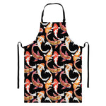 Watercolor Koi Carp Fish Pattern Print Bib Apron With Pocket
