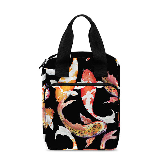 Watercolor Koi Carp Fish Pattern Print Bible Tote Bag