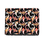 Watercolor Koi Carp Fish Pattern Print Bifold Wallet